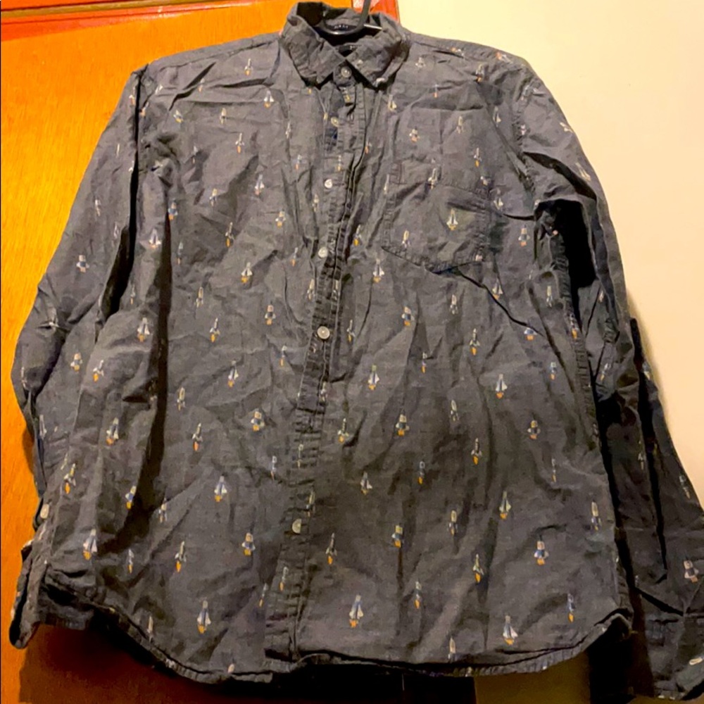 Random access long sleeve button up